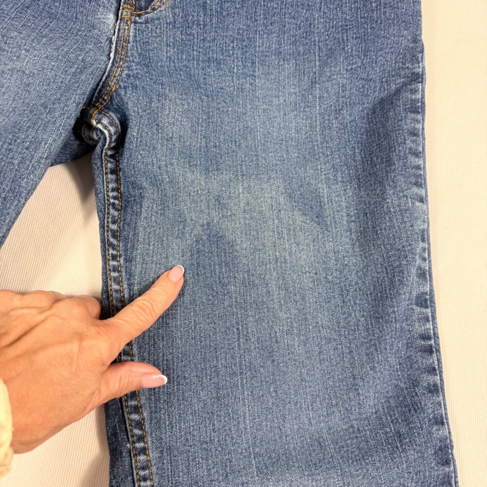 Jordache Low Rise Stretch Jeans 13/14 Petite Blue Medium Wash Bootcut Y2K Denim - Picture 7 of 15